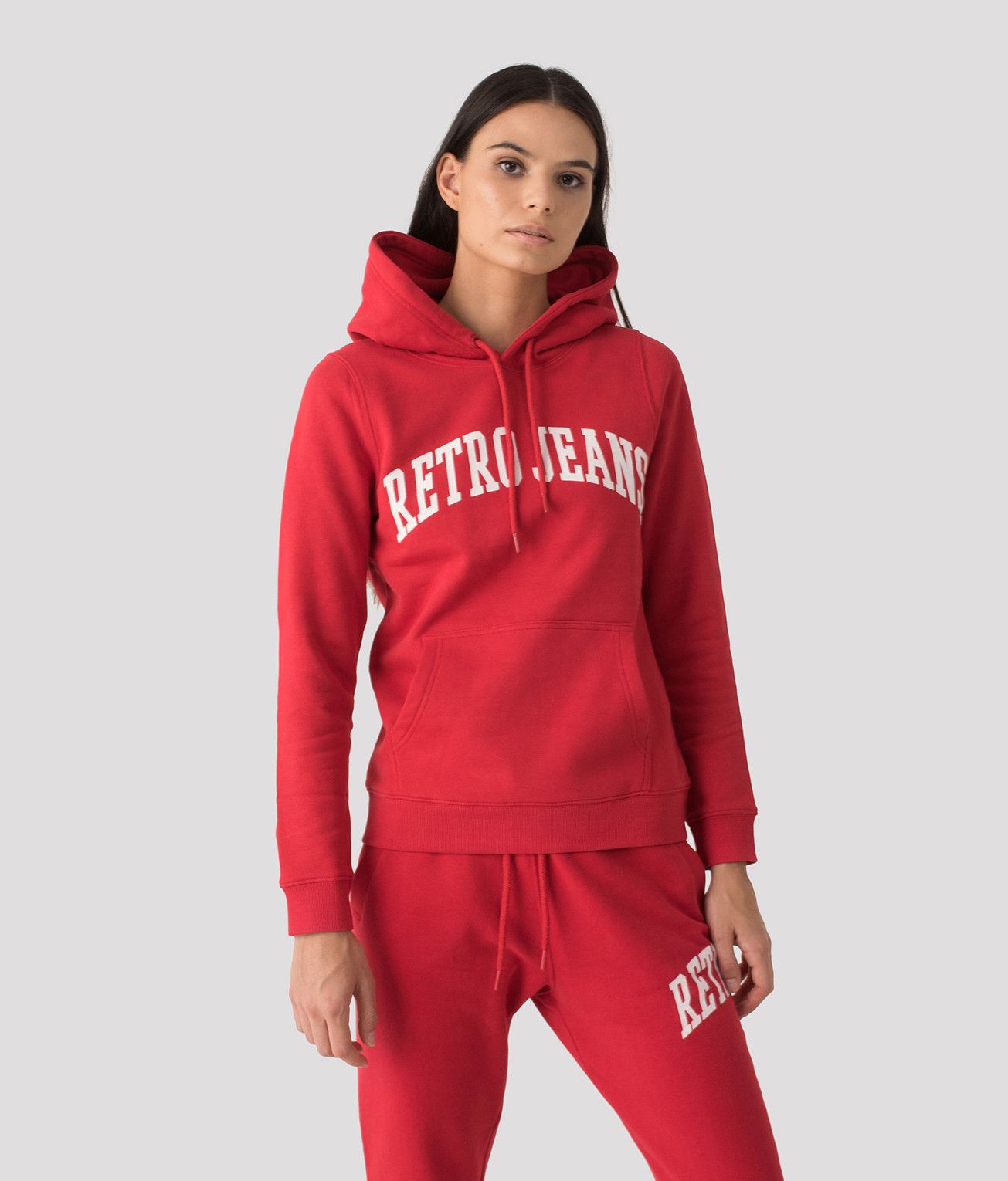STANFORD NŐI KAPUCNIS MELEGÍTŐ PULÓVER, PIROS