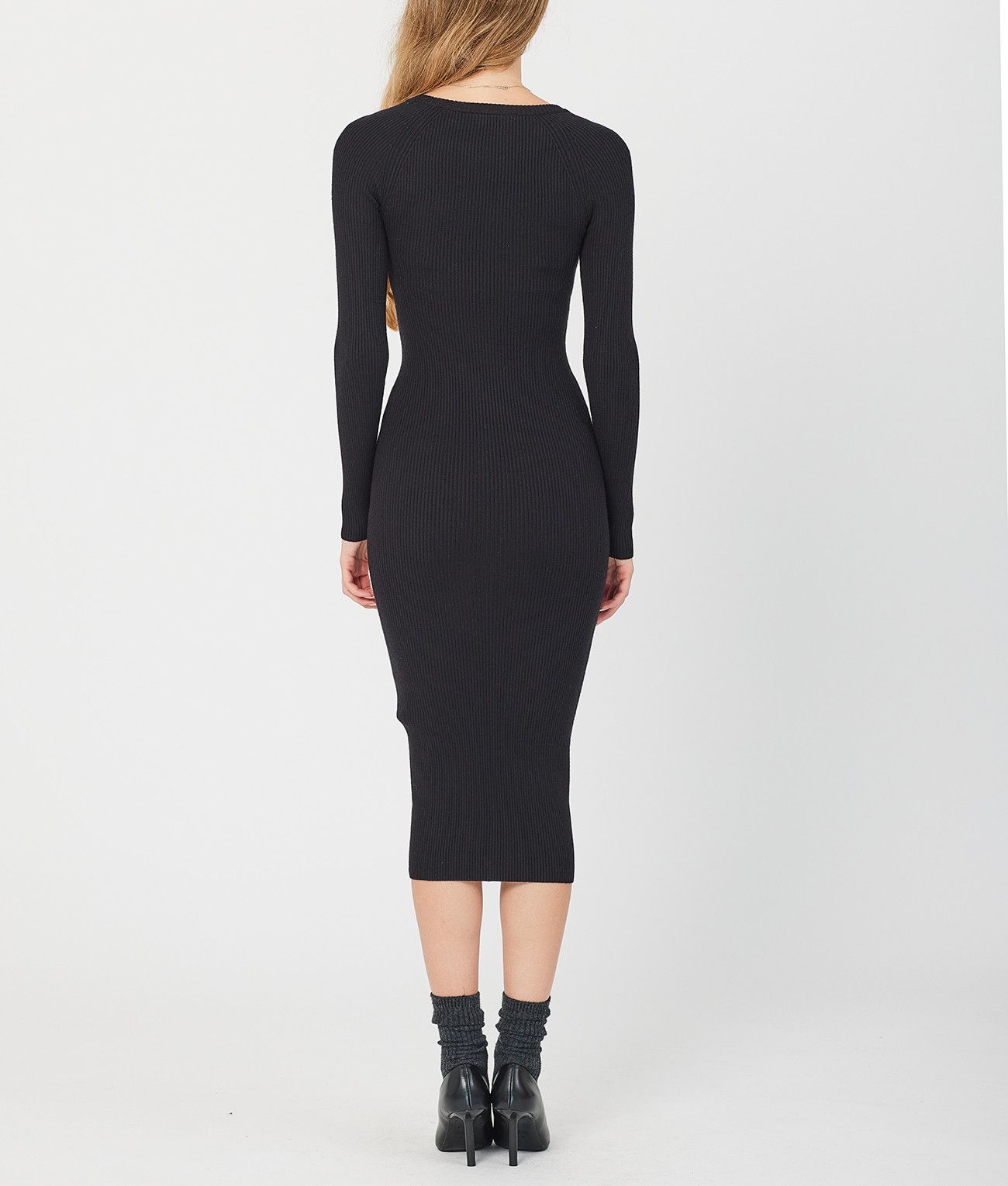 KISSA MIDI DRESS, BLACK
