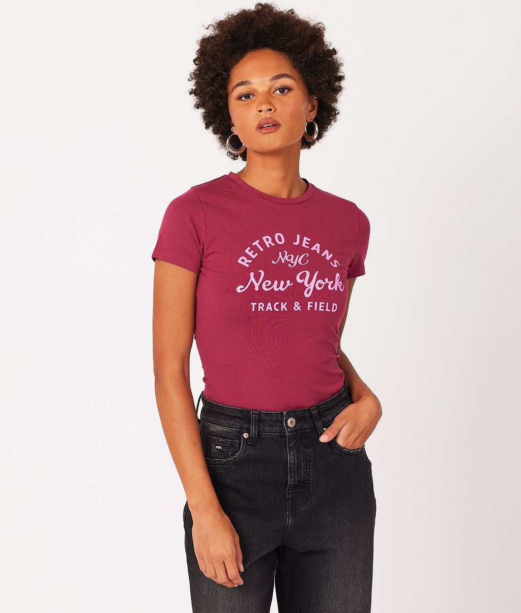 SYLVIE T-SHIRT, BORDEAUX