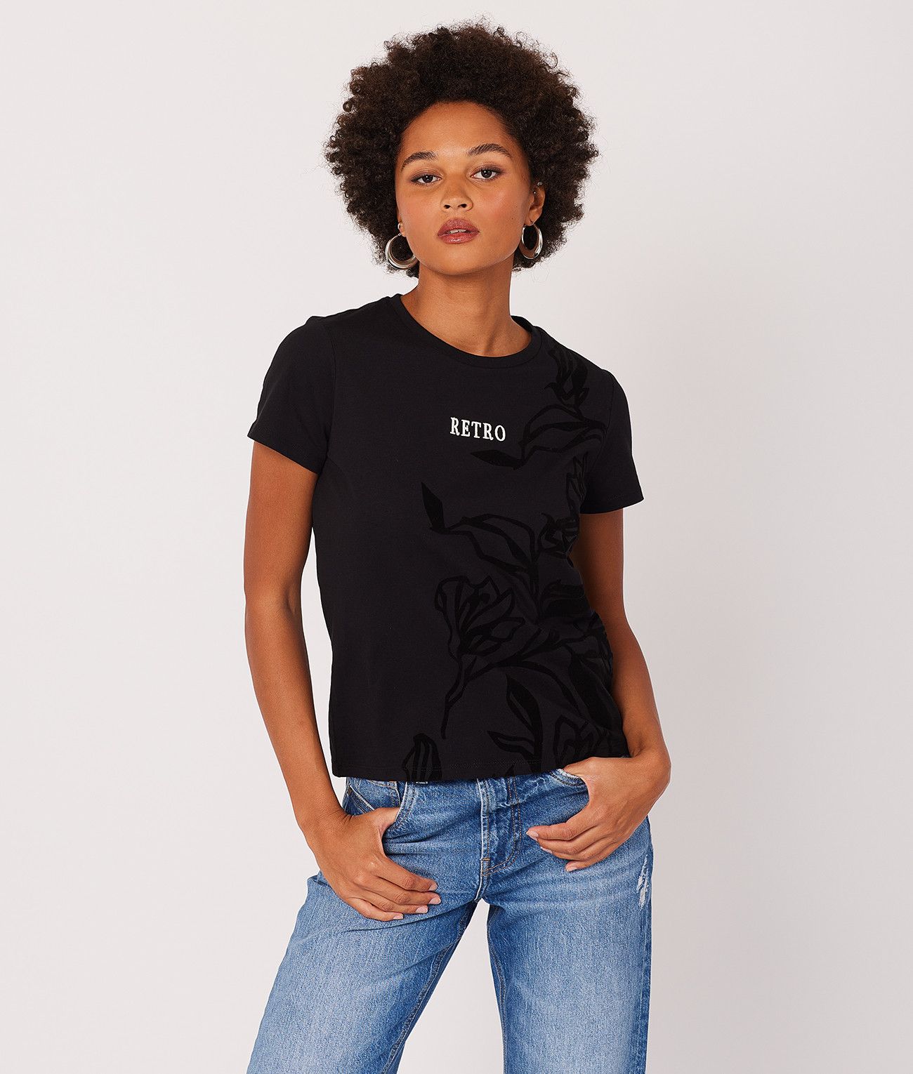 MILAGROS FASHION TOP, BLACK