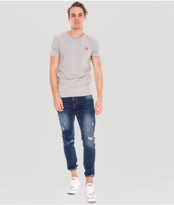 EDDIE ROUND T-SHIRT, GREY MELANGE