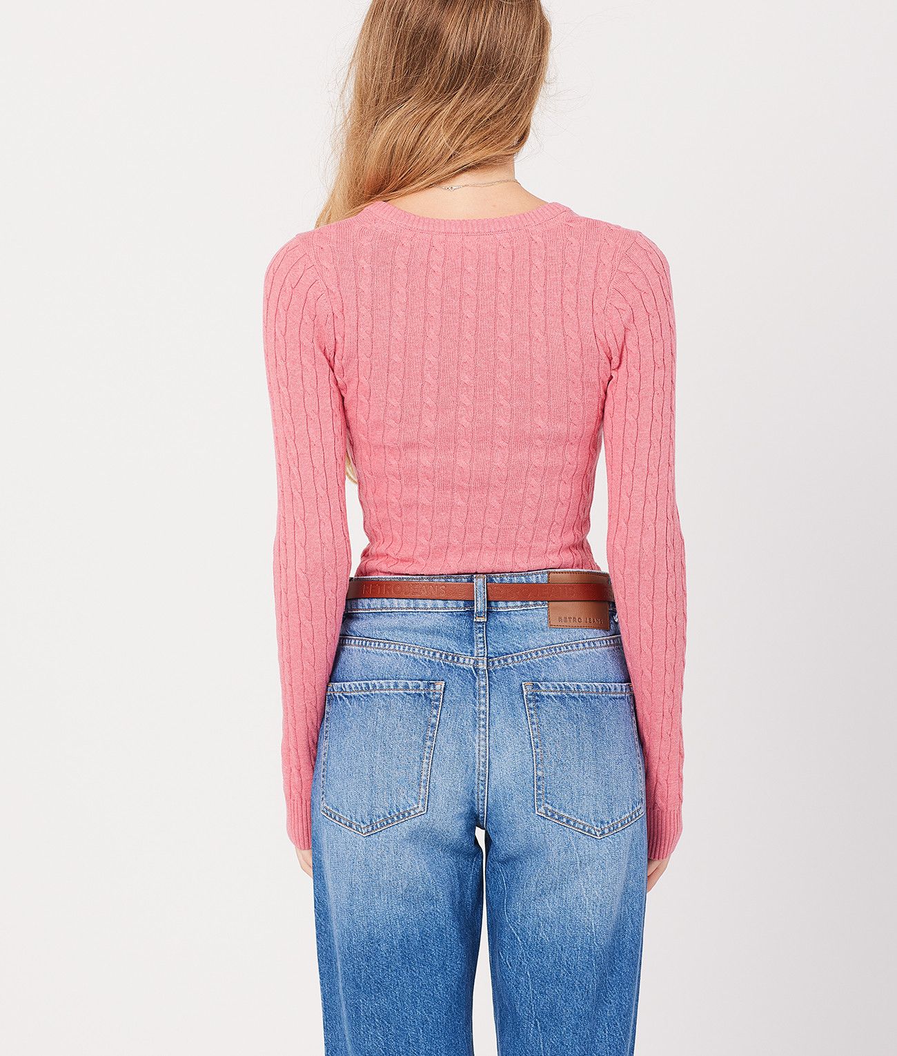 ROSALIE V SWEATER, RASPBERRY