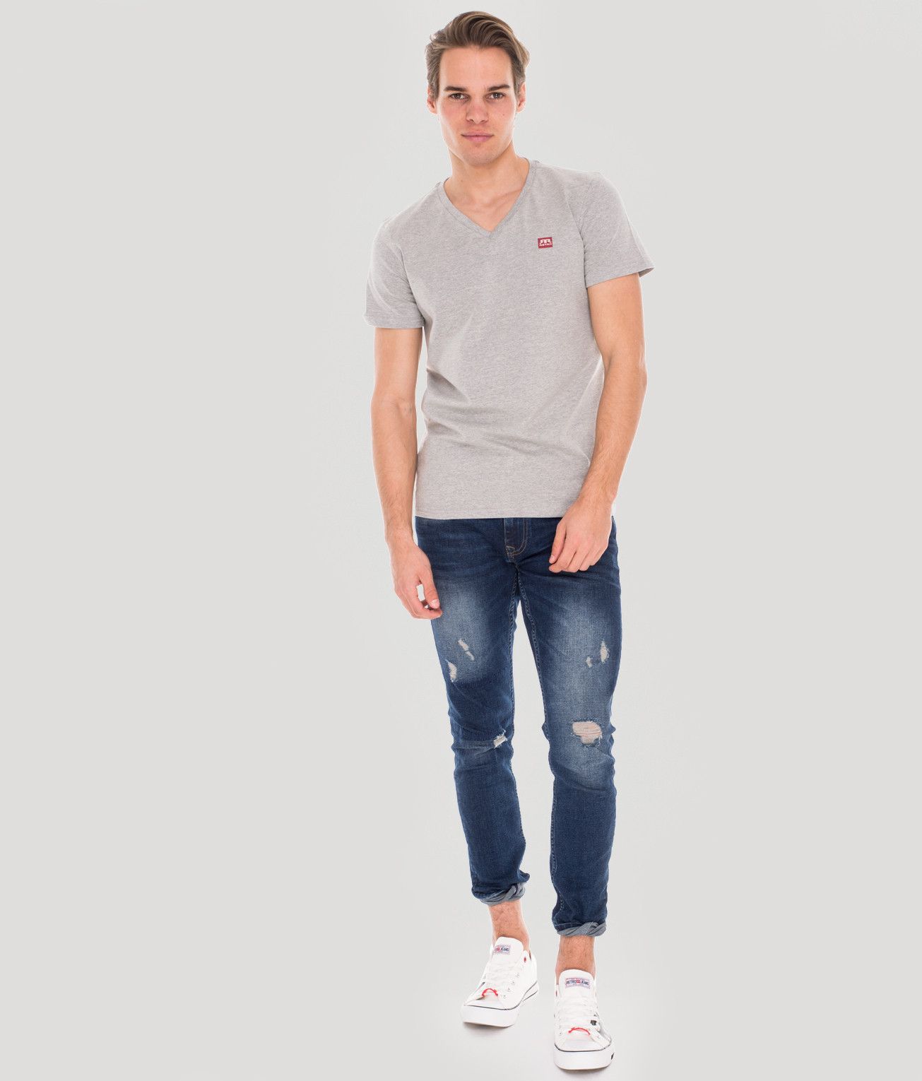 EDDIE T-SHIRT, GREY MELANGE