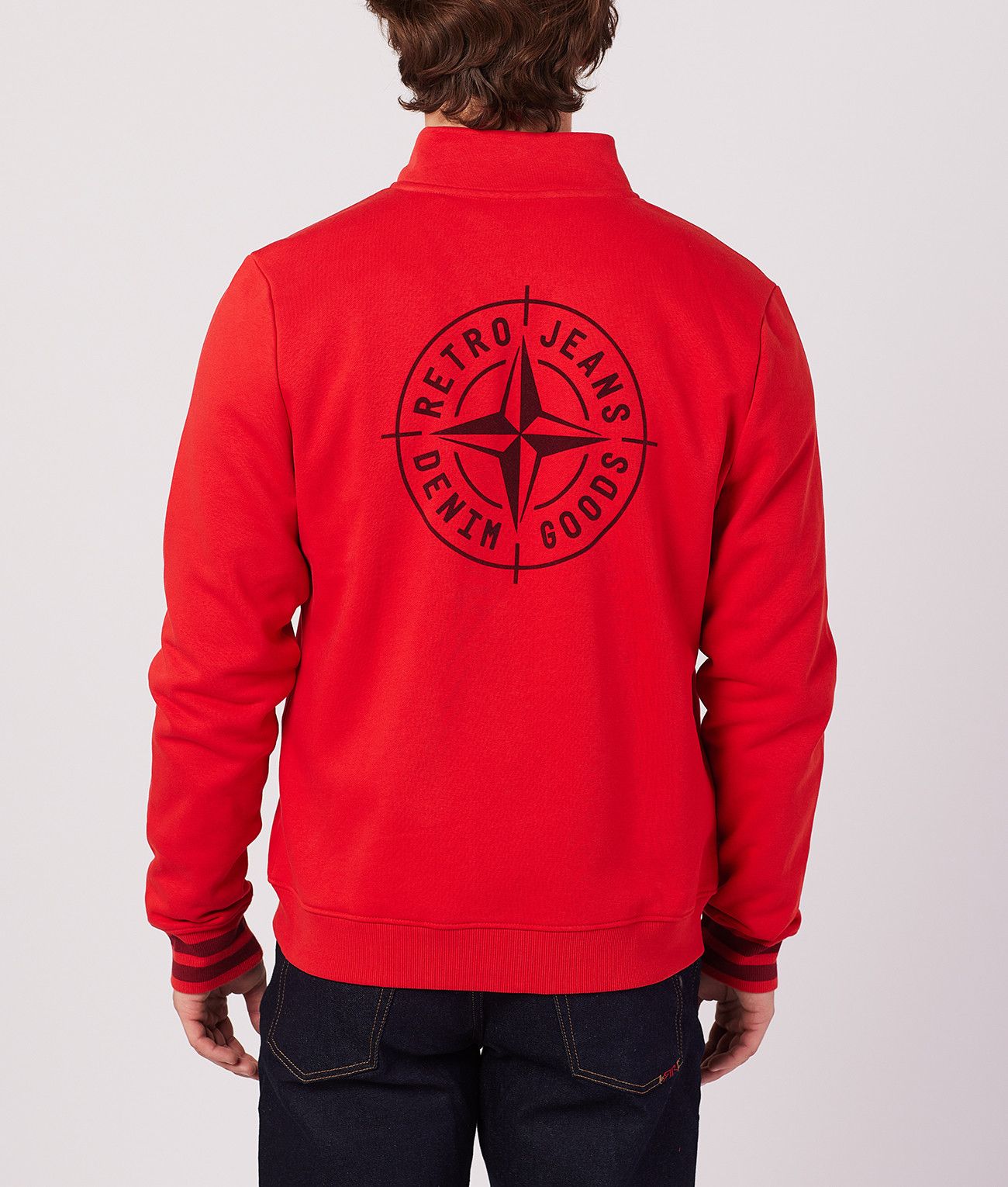 DENNIS ZIPUP JOGGING TOP, RED