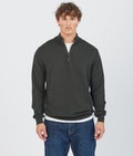 KANAN HALF ZIP SWEATER, D. GREEN