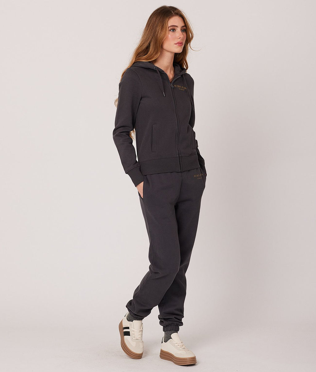 CHRISTINA ZIP HOODIE JOGGING TOP, ANTHRACITE