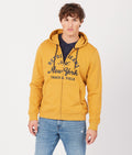 MARTIN ZIP HOODIE JOGGING TOP, MUSTARD
