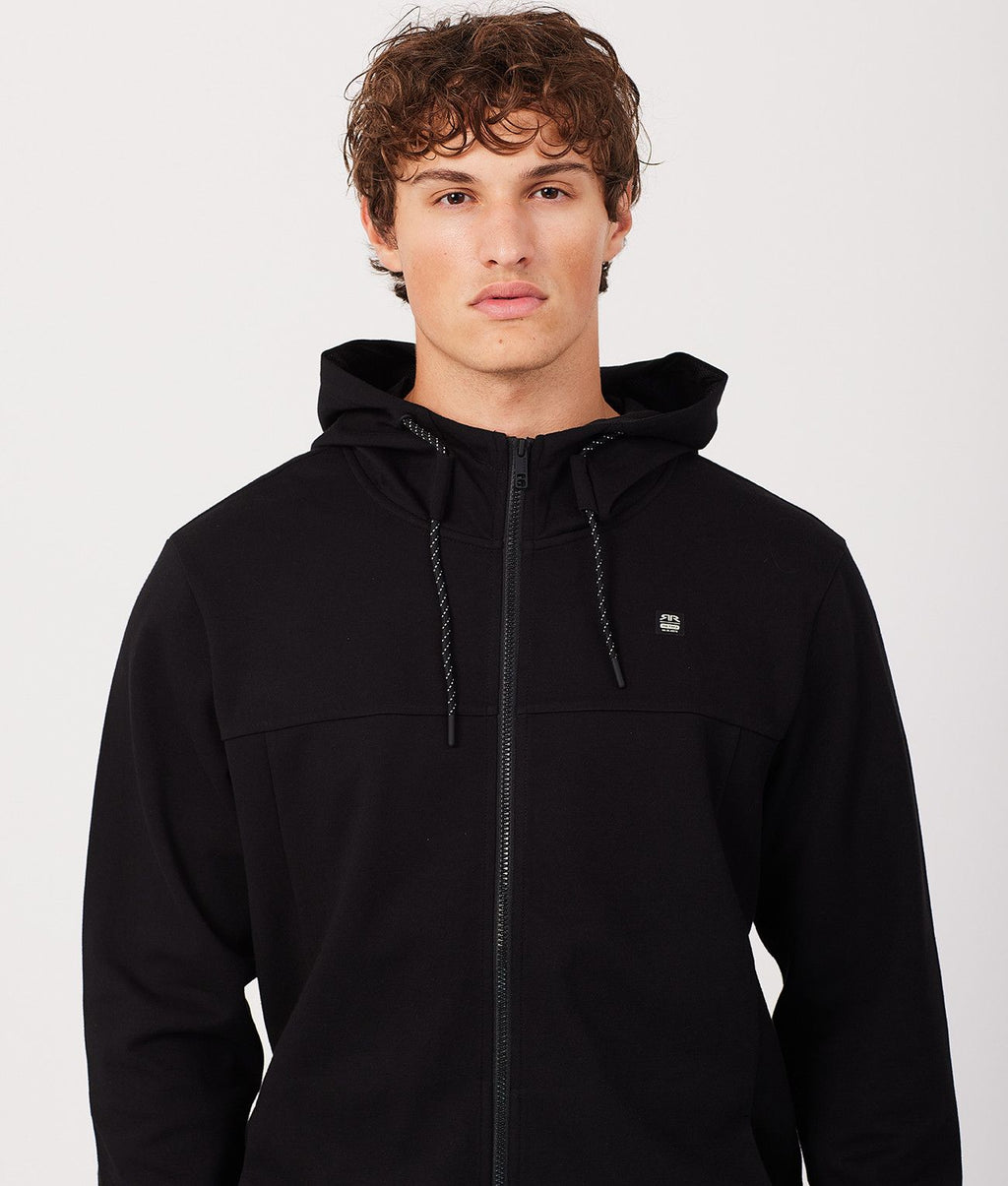 FRANK ZIP HOODIE JOGGING TOP, BLACK