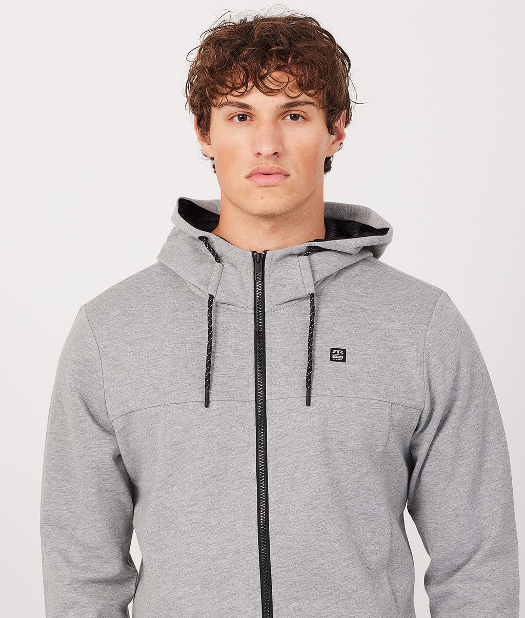 FRANK ZIP HOODIE JOGGING TOP, GREY MELANGE