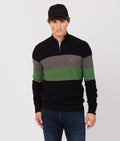 VALIN HALF ZIP SWEATER, BLACK
