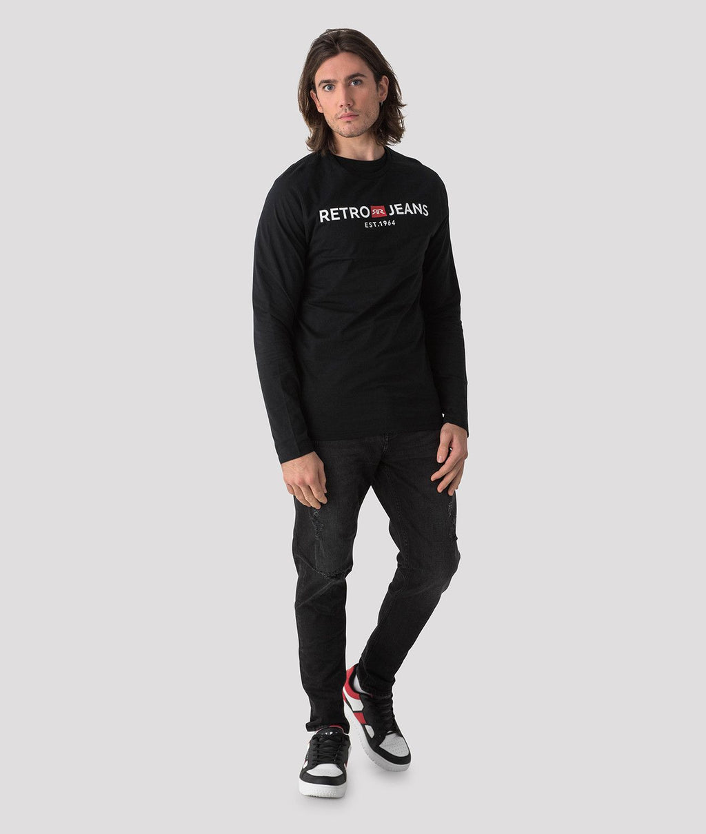ENOS 21 LONG SLEEVE FÉRFI HOSSZÚUJJÚ PÓLÓ, FEKETE