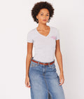 PETRA T-SHIRT, GREY MELANGE