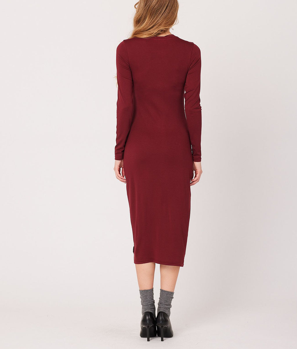 FRANCHESKA MIDI DRESS, BORDEAUX