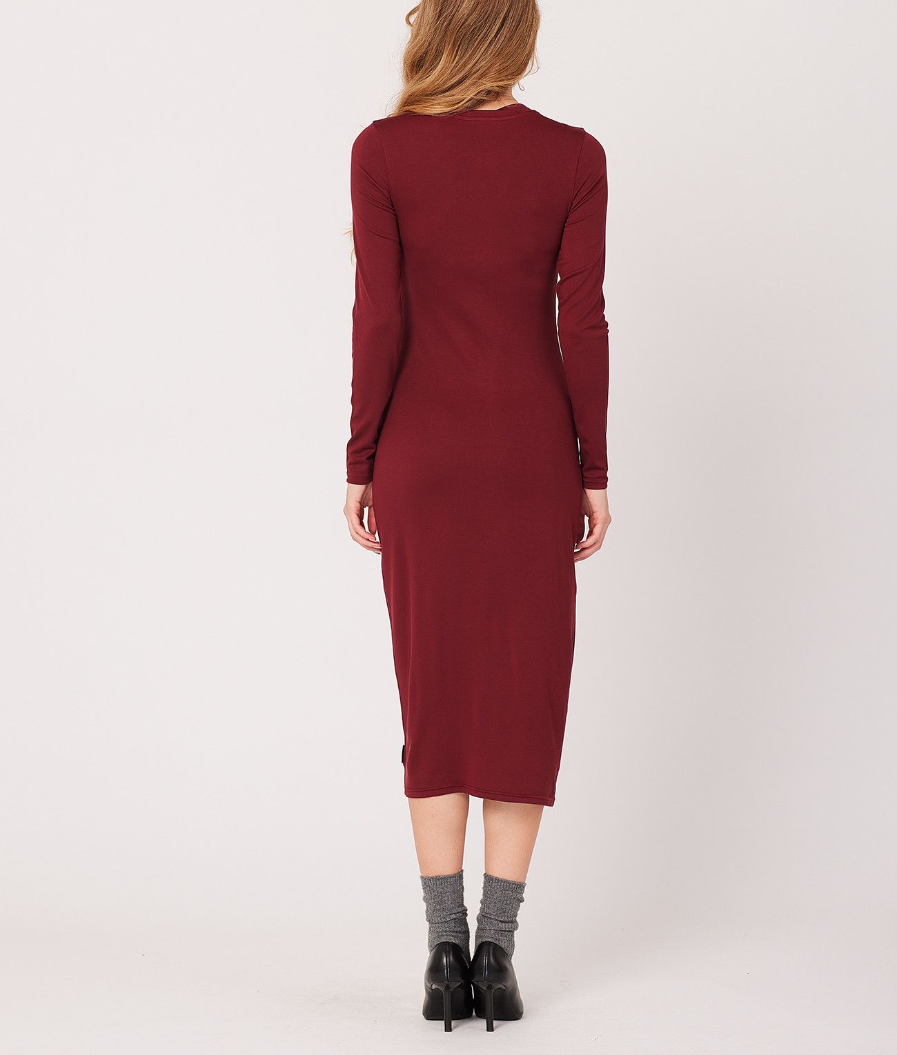 FRANCHESKA MIDI DRESS, BORDEAUX