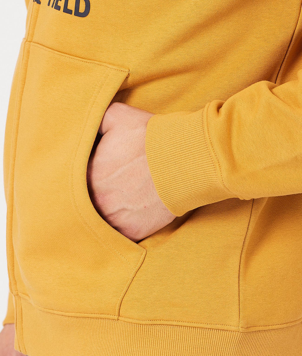 MARTIN ZIP HOODIE JOGGING TOP, MUSTARD