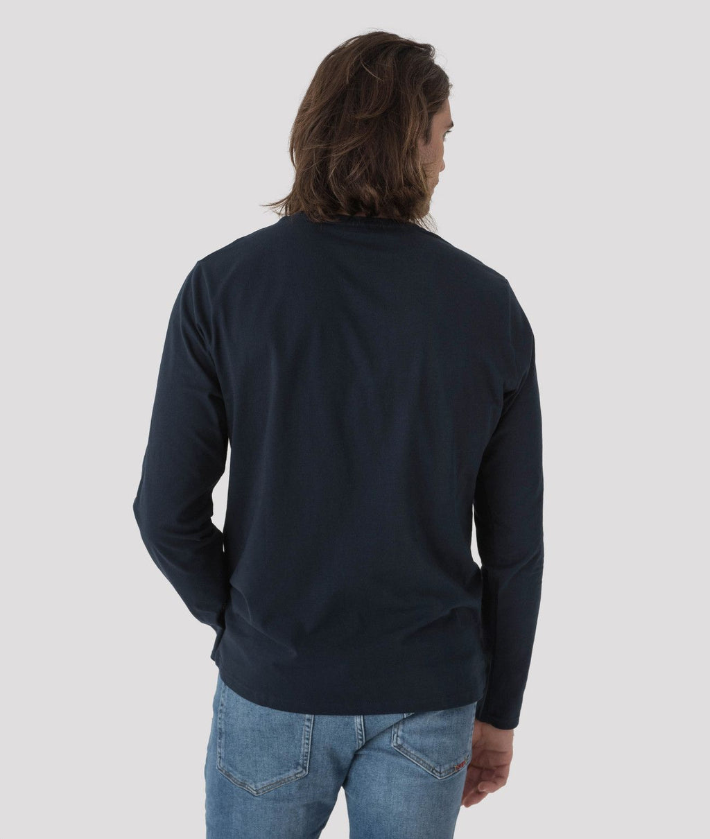 ENOS 21 LONG SLEEVE FÉRFI HOSSZÚUJJÚ PÓLÓ, SÖTÉTKÉK