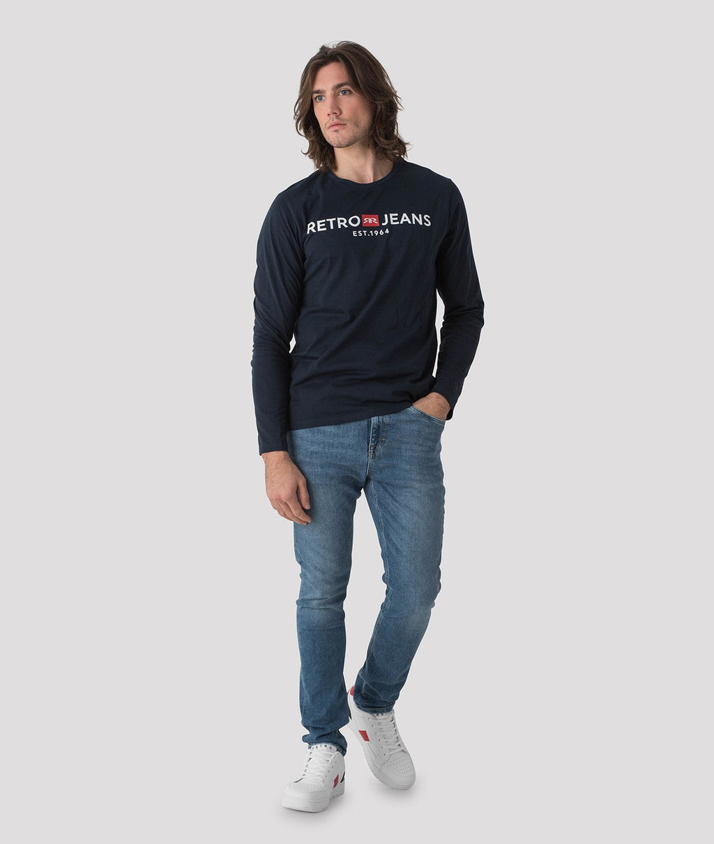 ENOS 21 LONG SLEEVE FÉRFI HOSSZÚUJJÚ PÓLÓ, SÖTÉTKÉK