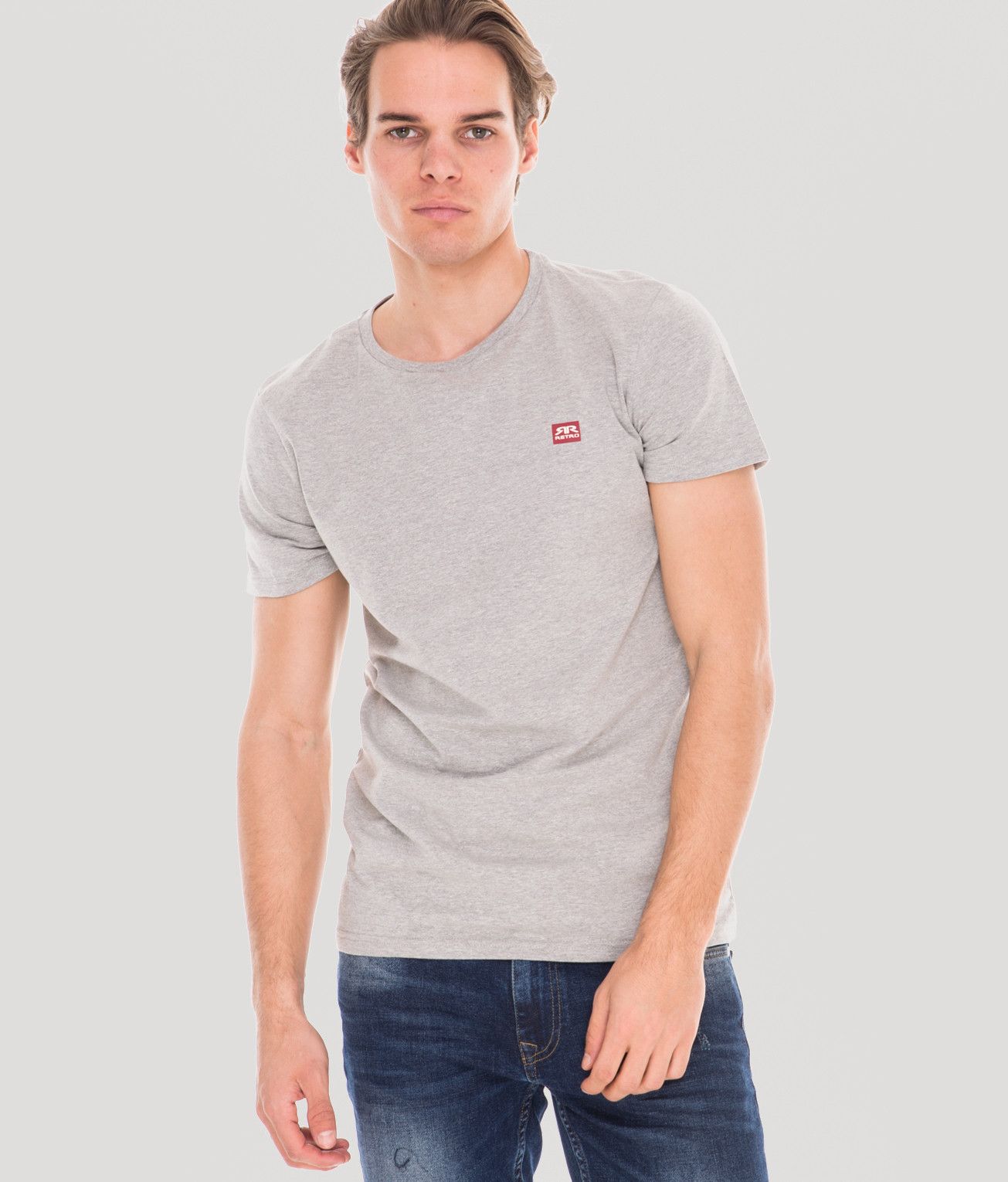 EDDIE ROUND T-SHIRT, GREY MELANGE