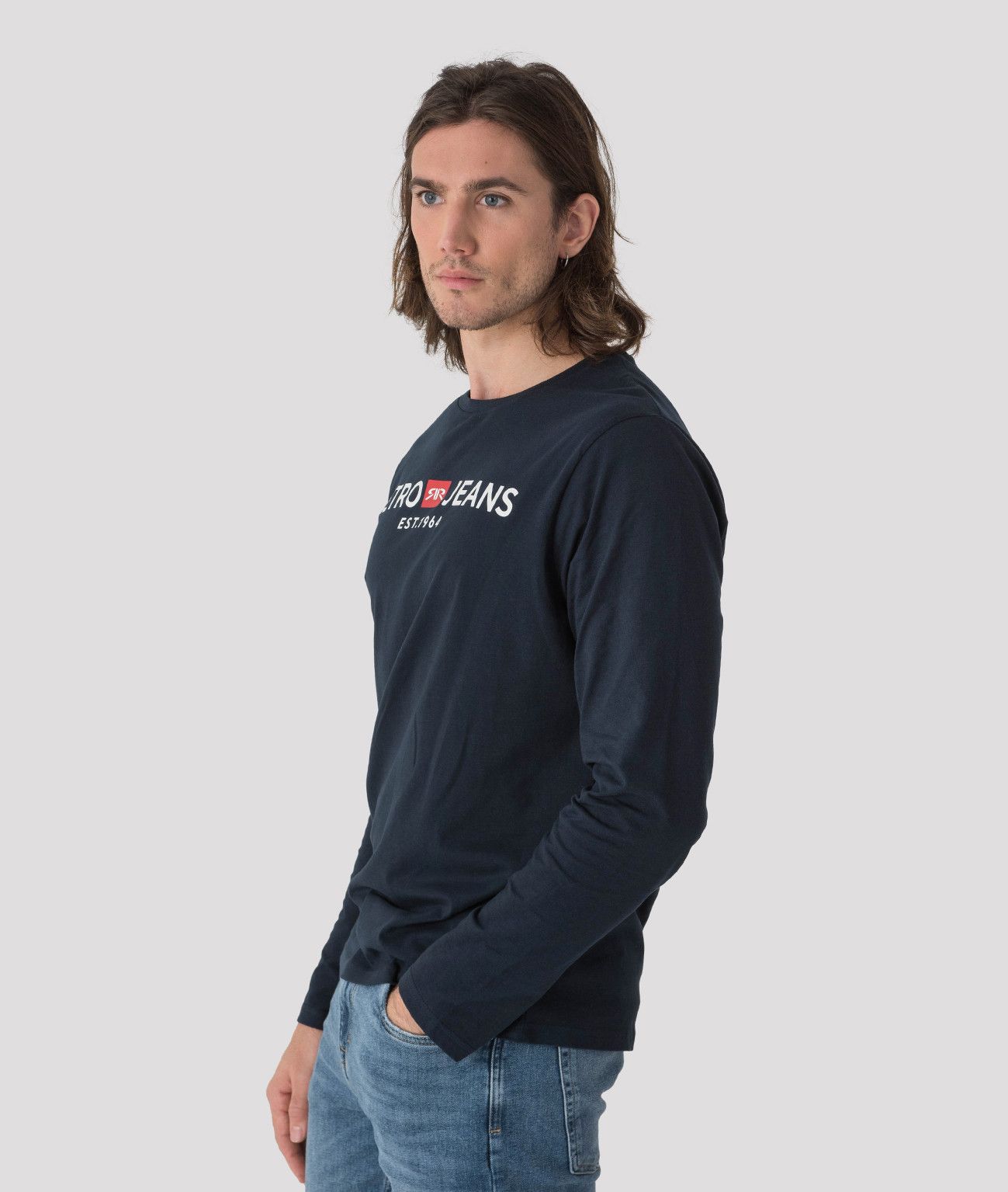ENOS 21 LONG SLEEVE FÉRFI HOSSZÚUJJÚ PÓLÓ, SÖTÉTKÉK