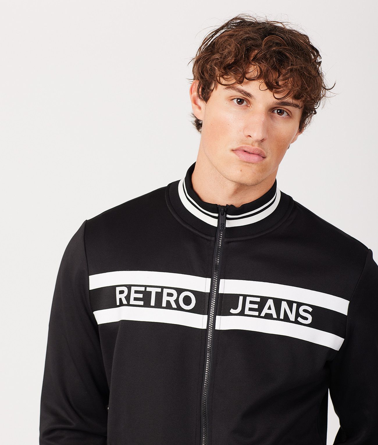 WILL ZIPUP JOGGING TOP, BLACK