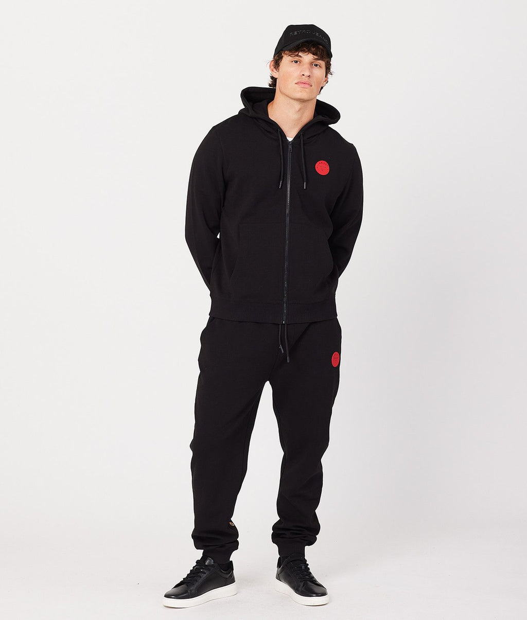 GREGORY ZIP HOODIE JOGGING TOP, BLACK