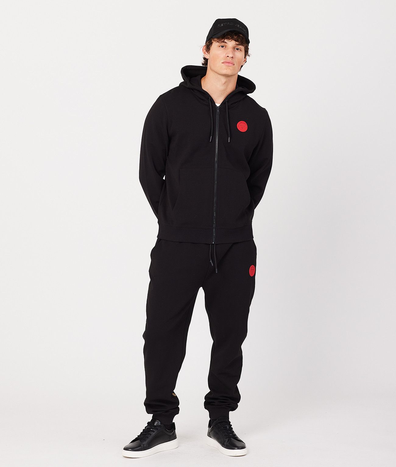GREGORY ZIP HOODIE JOGGING TOP, BLACK