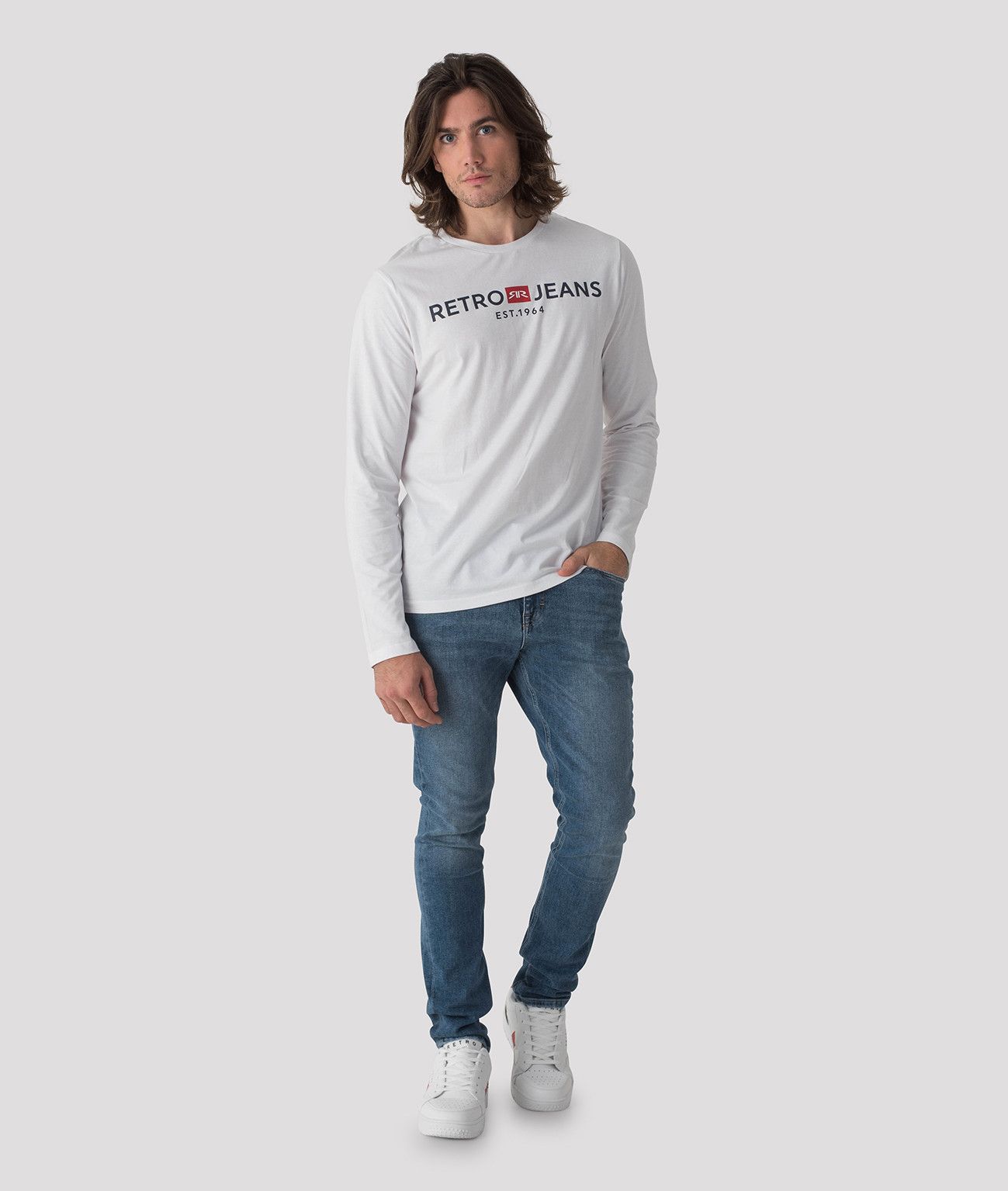 ENOS 21 LONG SLEEVE FÉRFI HOSSZÚUJJÚ PÓLÓ, FEHÉR