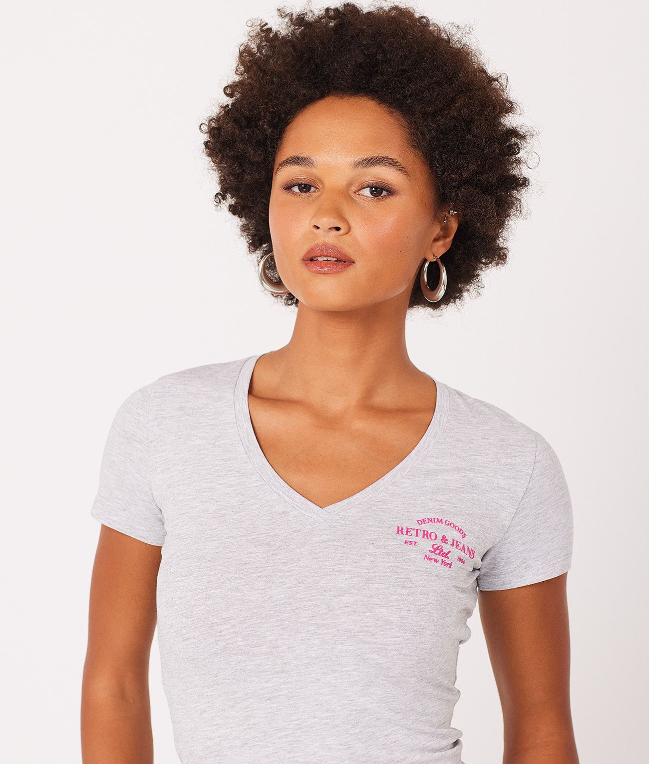 PETRA T-SHIRT, GREY MELANGE