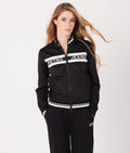 FLEUR ZIPUP JOGGING TOP, BLACK