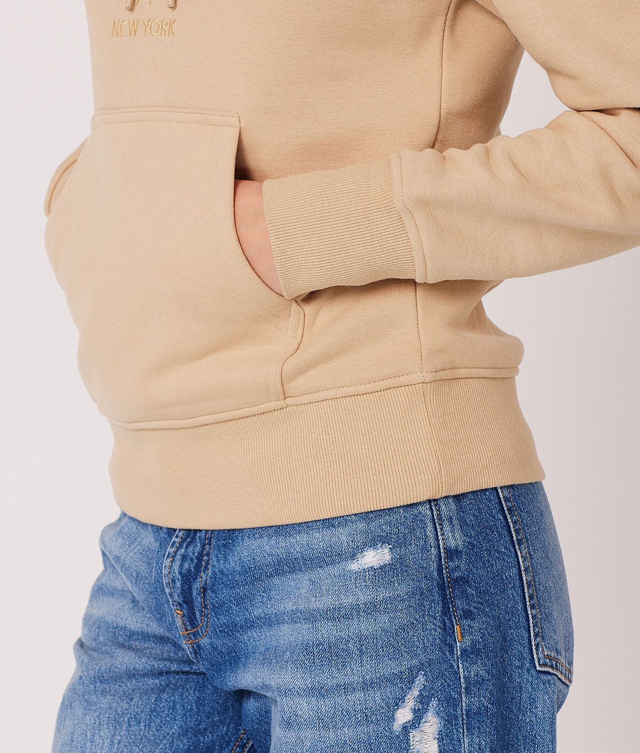CARIE HOODIE JOGGING TOP, BEIGE