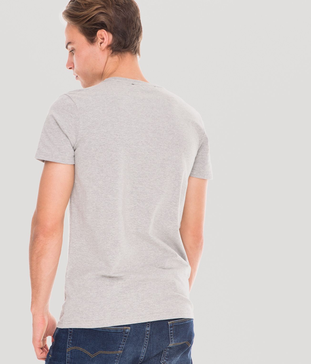 EDDIE ROUND T-SHIRT, GREY MELANGE