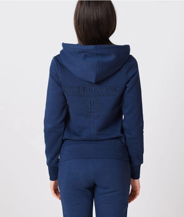 CARIE ZIP HOODIE JOGGING TOP, DARK BLUE