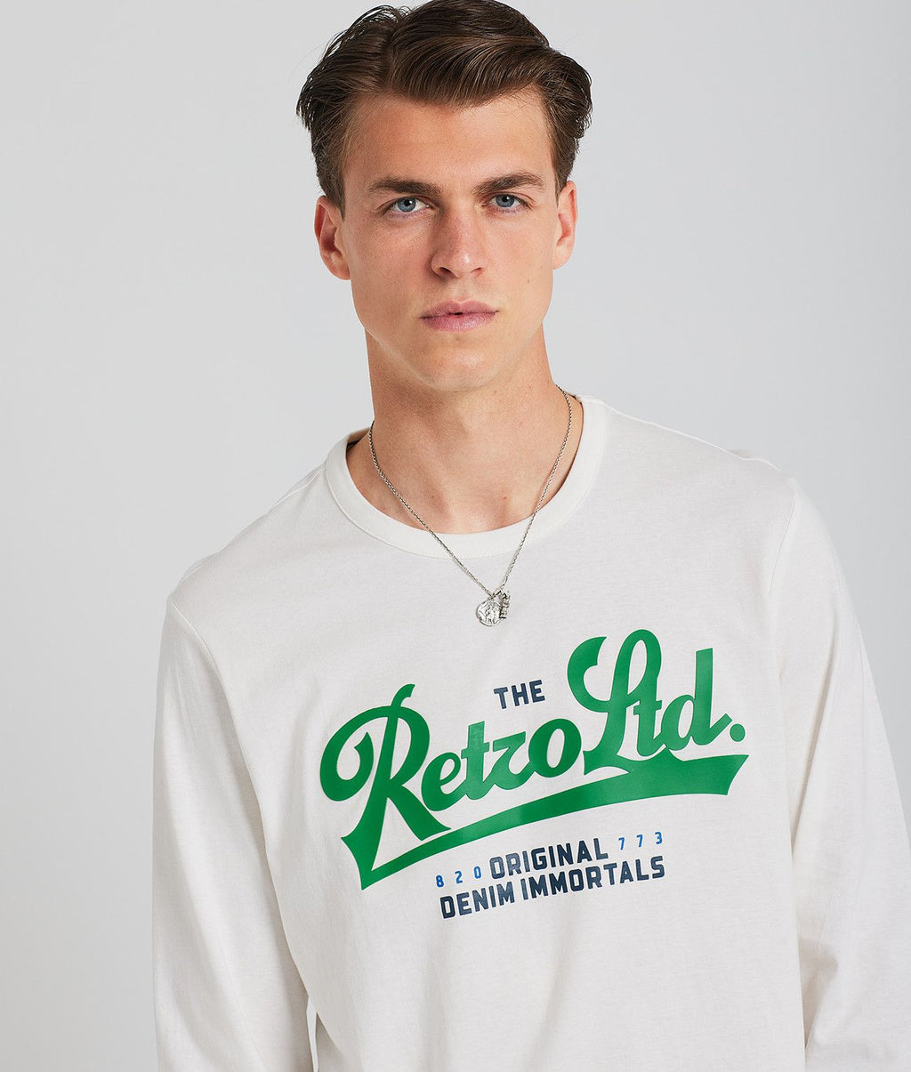 ASHEVILLE FÉRFI HOSSZÚUJJÚ PÓLÓ, TÖRTFEHÉR
