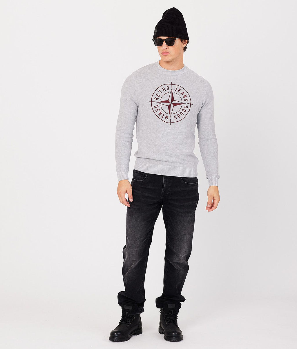 DENNIS SWEATER, GREY MELANGE
