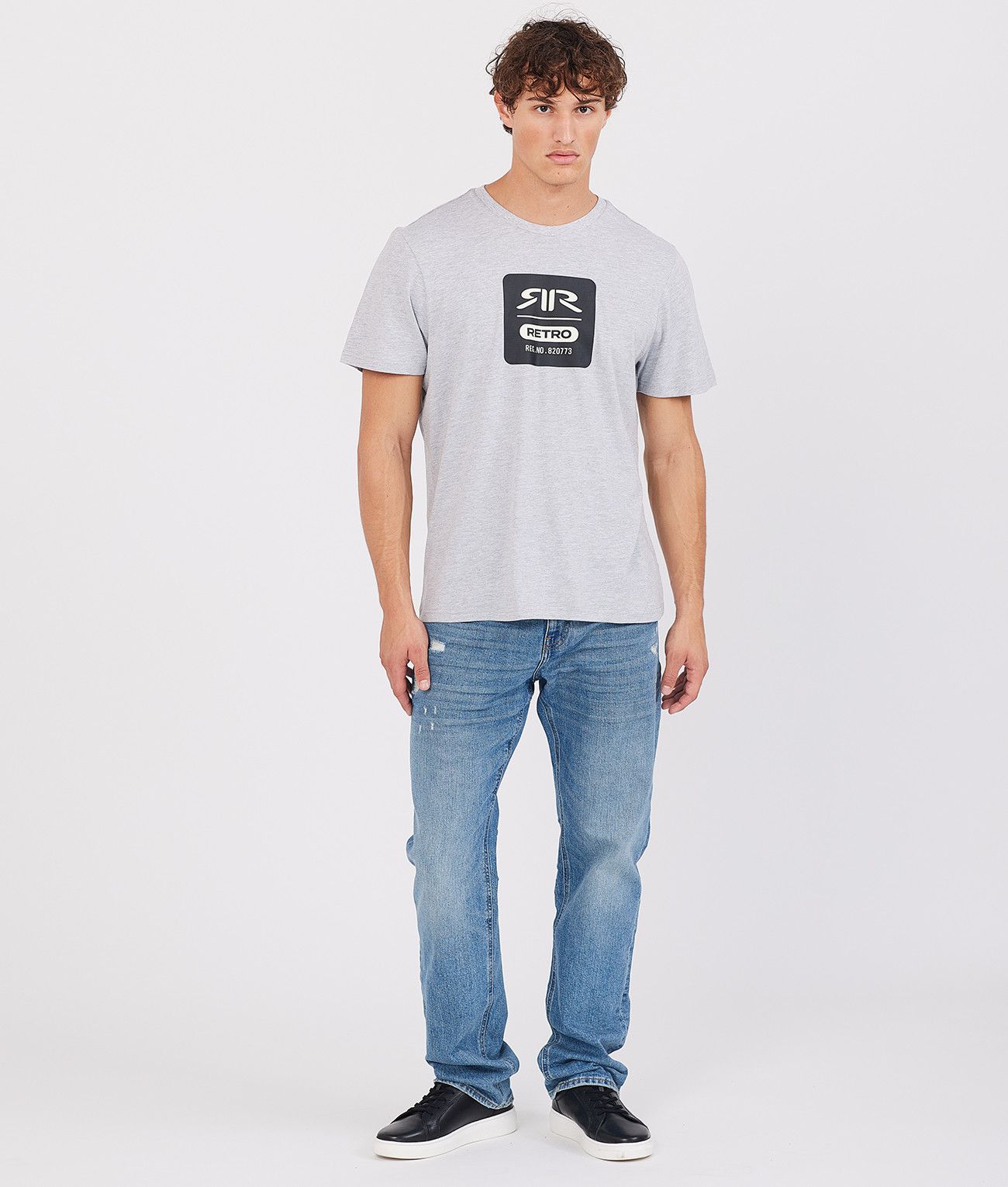 FRANK T-SHIRT, GREY MELANGE