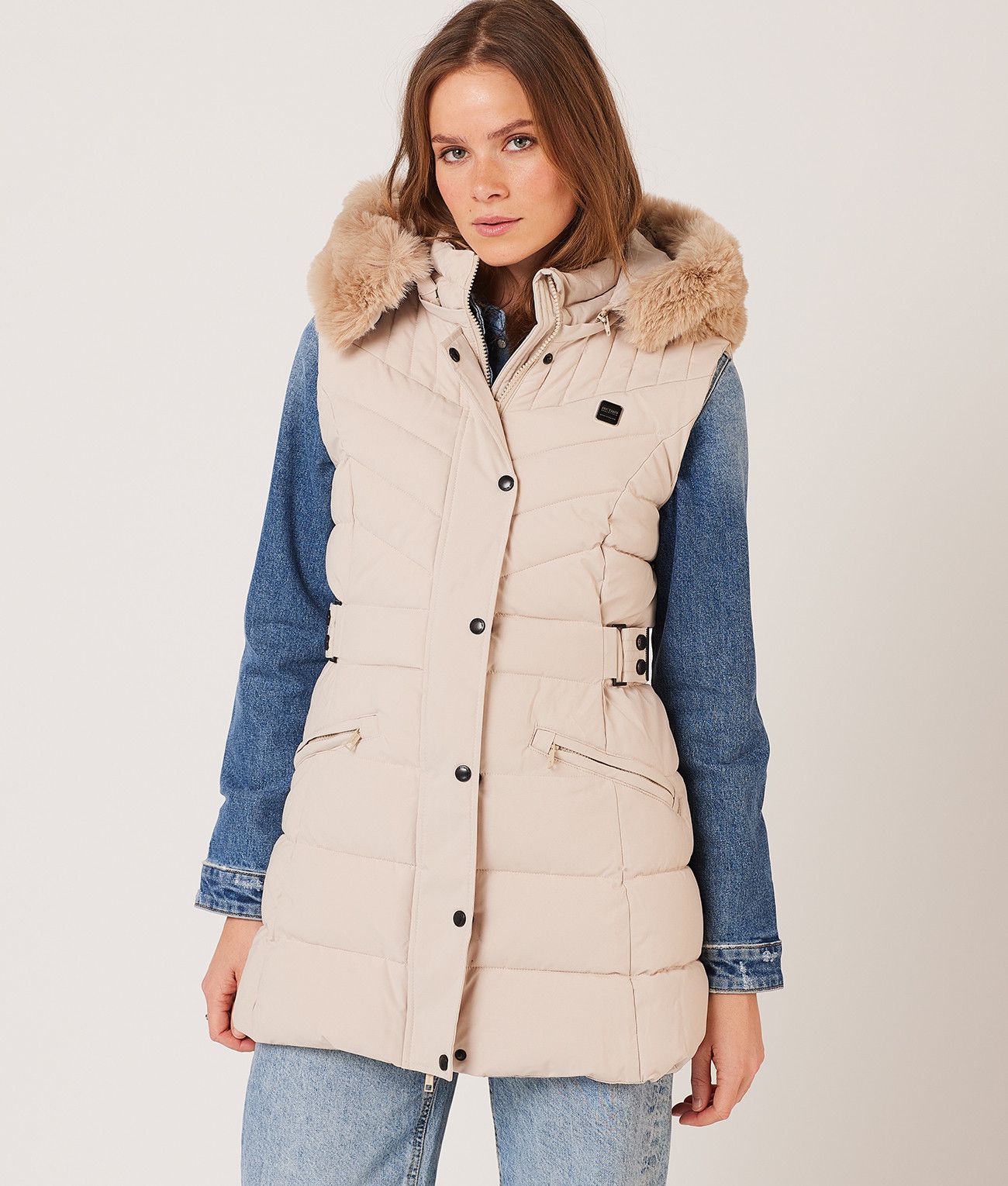 ASHLEY VEST, BEIGE