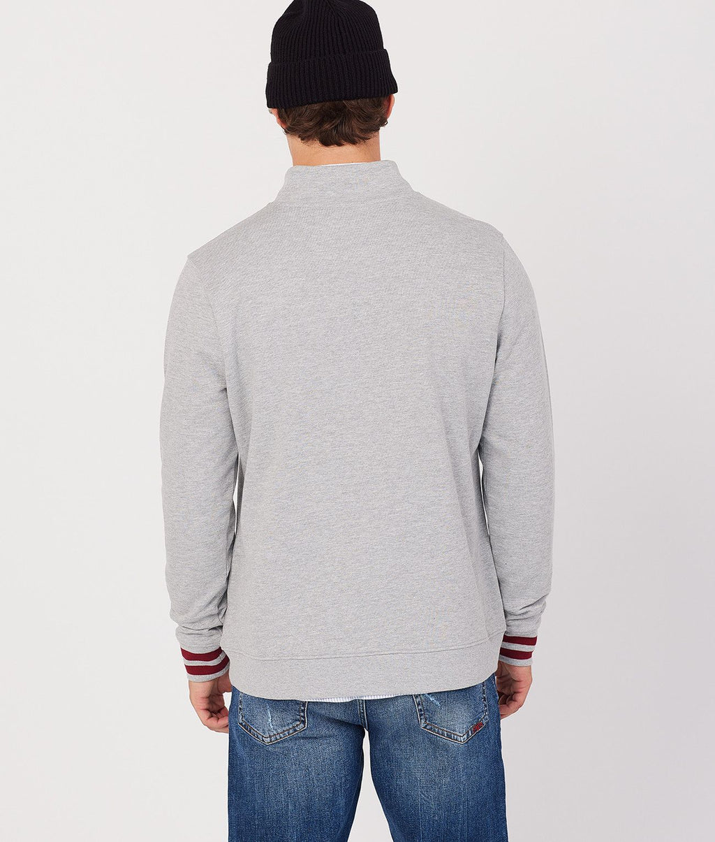 DENNIS HALF ZIP JOGGING TOP, GREY MELANGE