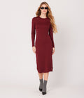FRANCHESKA MIDI DRESS, BORDEAUX