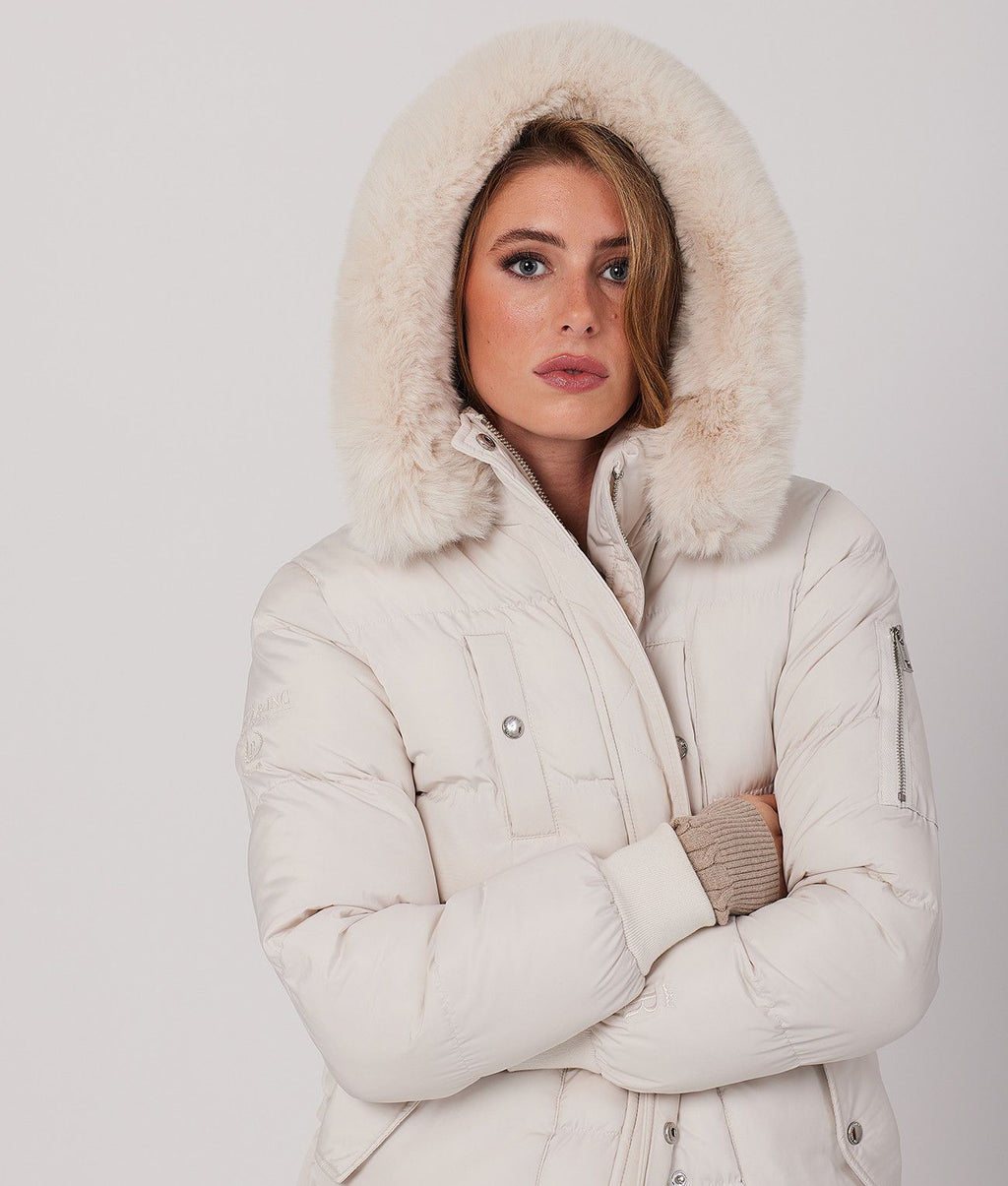 CARIE LONG JACKET, BEIGE