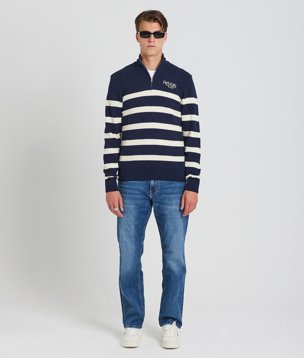 CASPIAN FÉRFI KÖTÖTT PULÓVER, KÉK