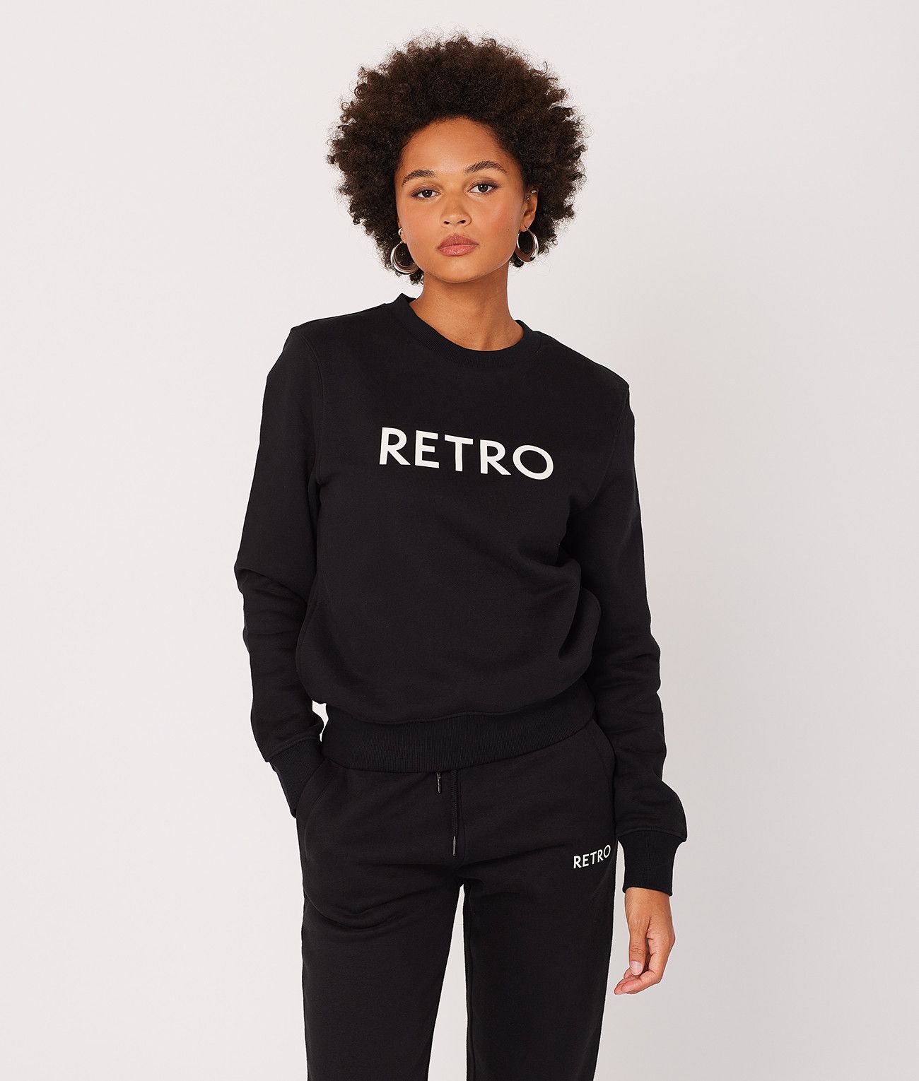 HAILEY SWEATSHIRT JOGGING TOP, BLACK