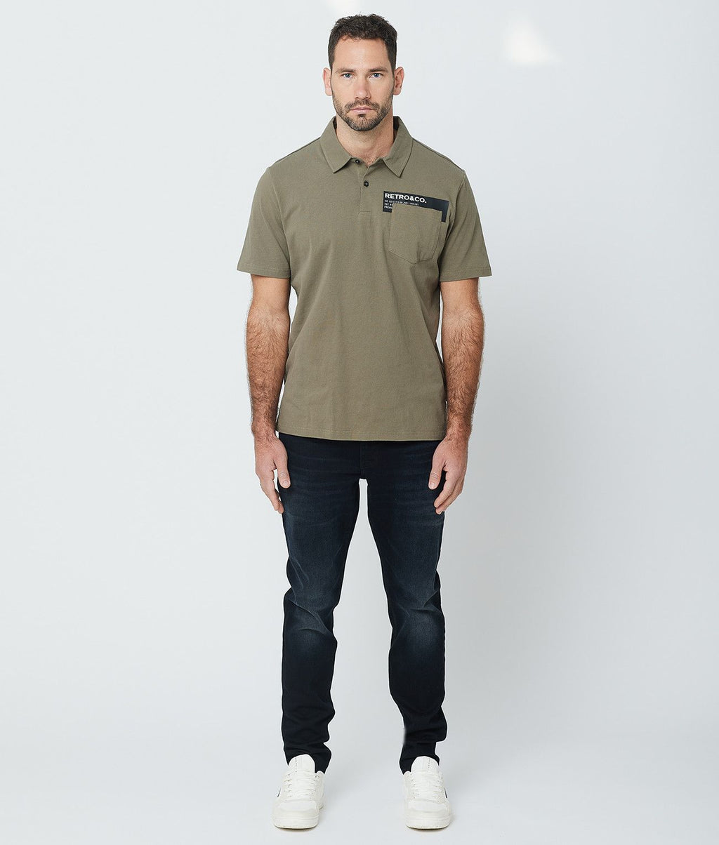 ACEY FÉRFI GALLÉROS PÓLÓ, KHAKI