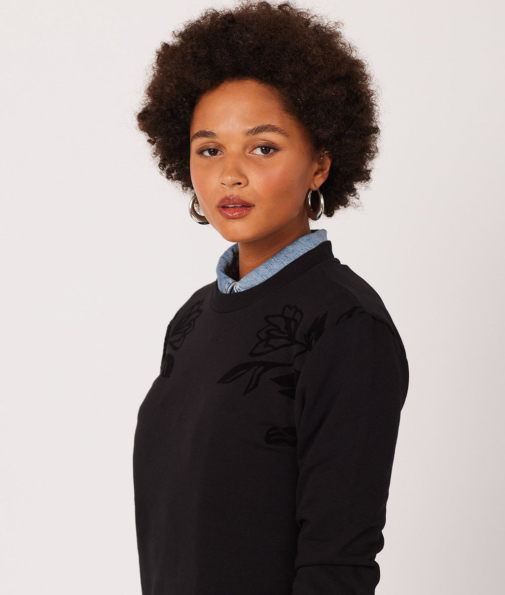 MILAGROS SWEATSHIRT JOGGING TOP, BLACK
