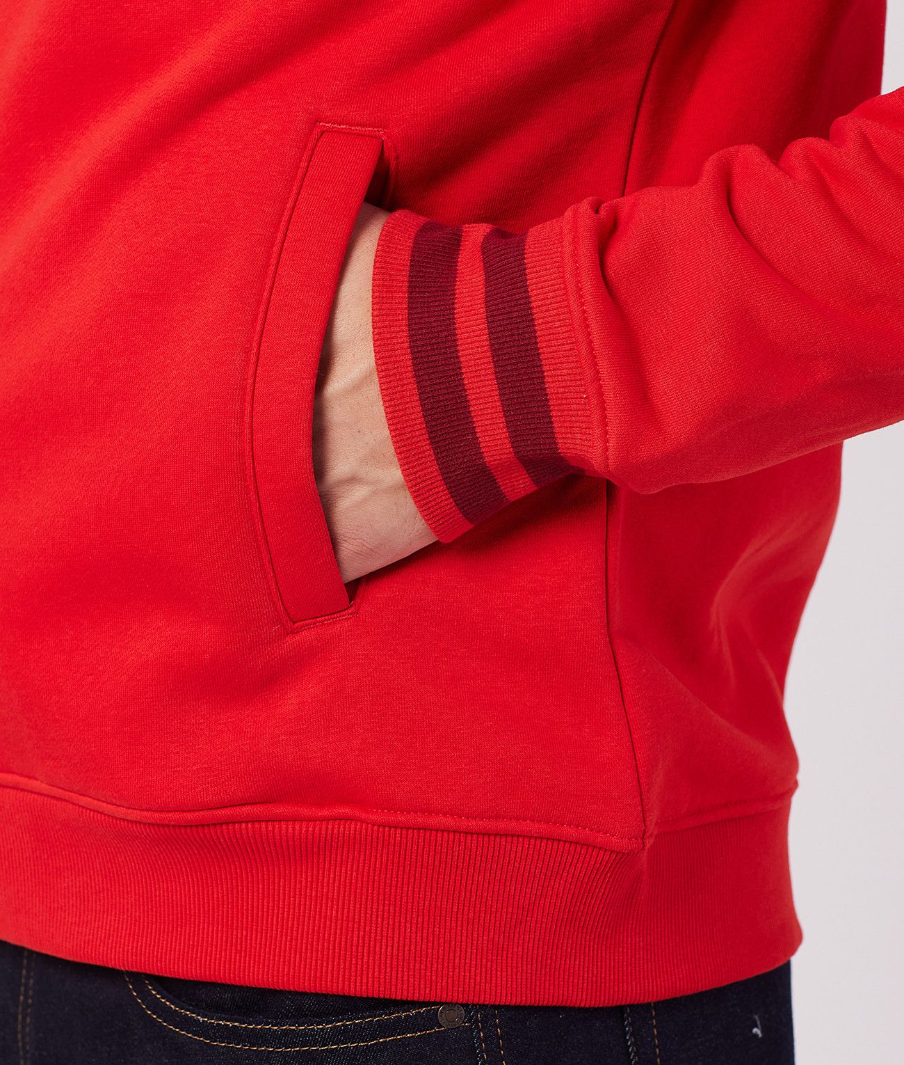 DENNIS ZIPUP JOGGING TOP, RED