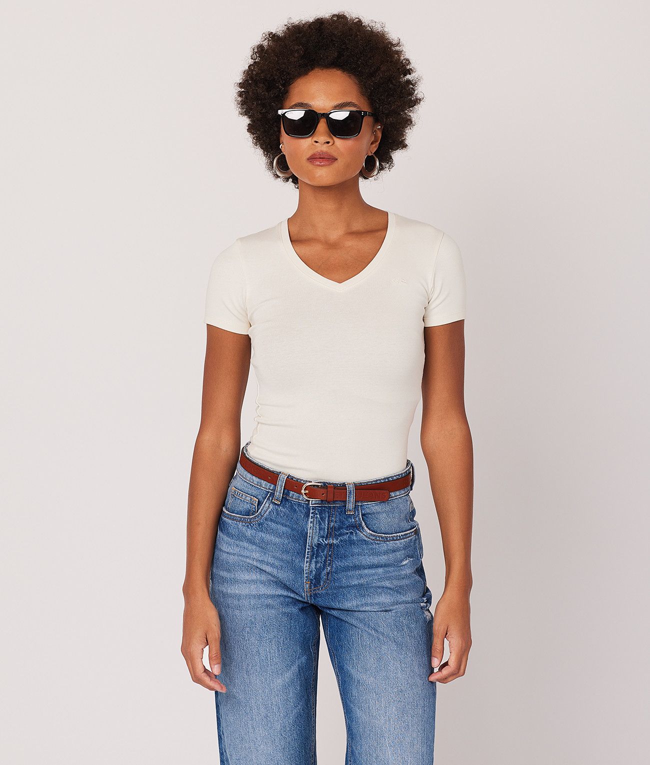 KYRA V T-SHIRT, OFFWHITE