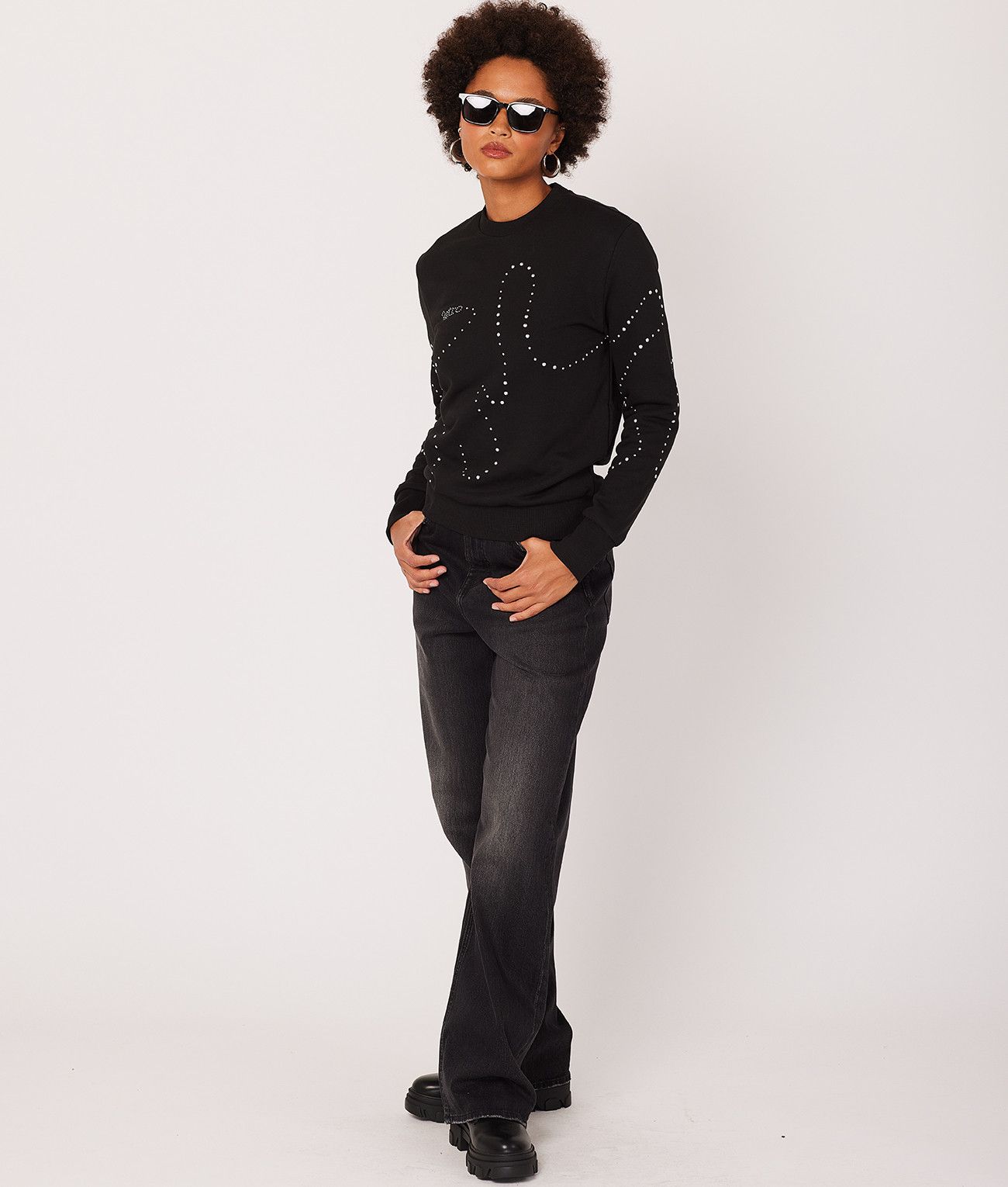 NAVA SWEATSHIRT JOGGING TOP, BLACK