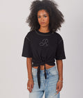 LILYANA RÖVID NŐI DIVATFELSŐ, FEKETE