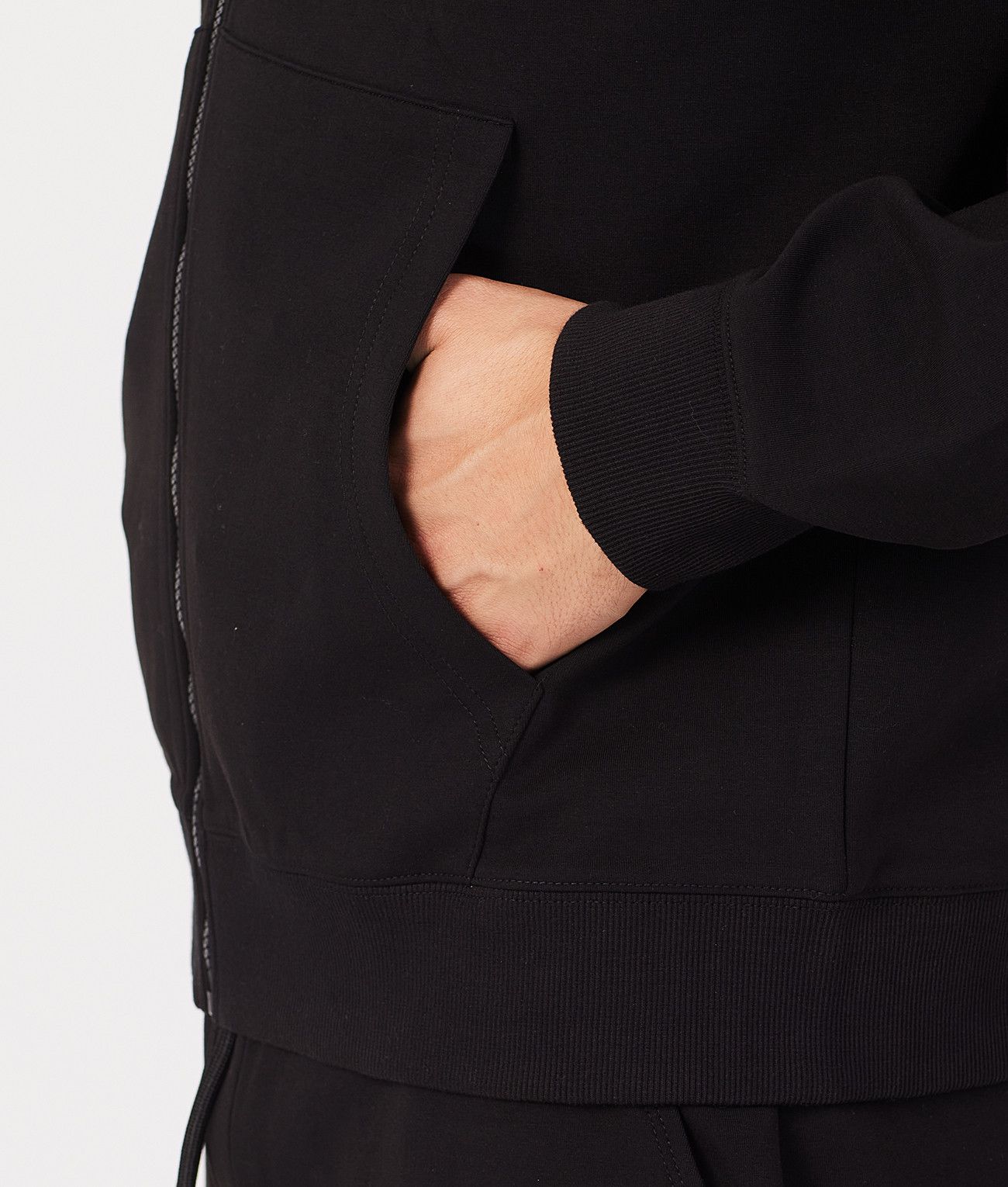 GREGORY ZIP HOODIE JOGGING TOP, BLACK