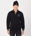 DENNIS ZIPUP JOGGING TOP, BLACK