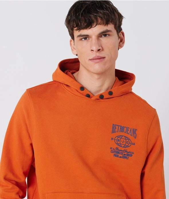 FISTO HOODIE JOGGING TOP, DARK ORANGE